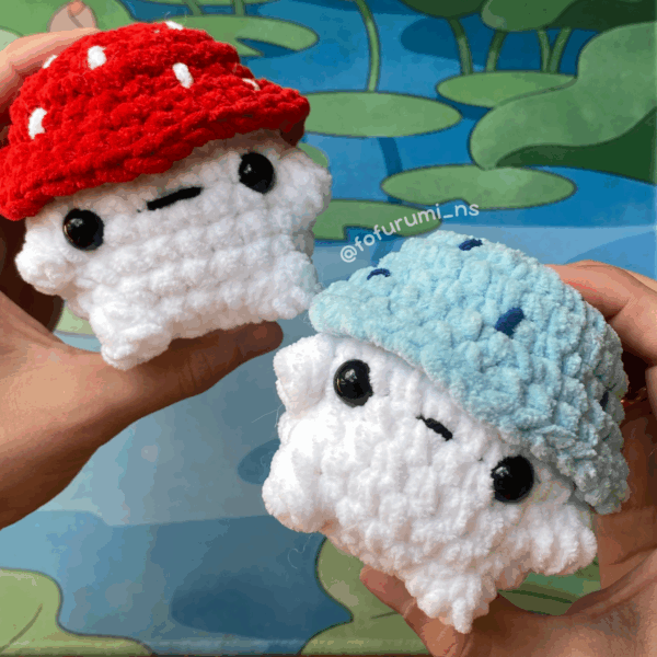comprar amigurumi pronto cogumelo pelúcia