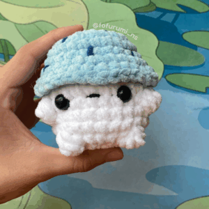 comprar amigurumi pronto cogumelo azul
