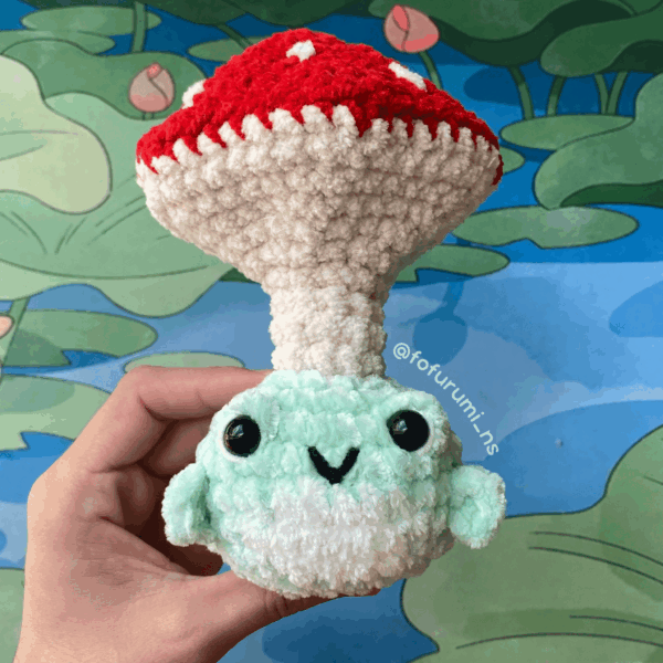 comprar amigurumi pronto sapo cogumelo