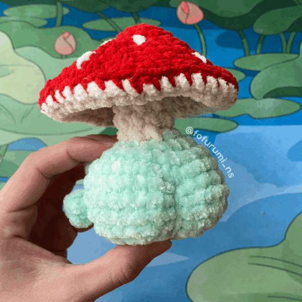 comprar amigurumi pronto sapo cogumelo