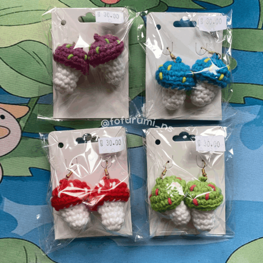 comprar amigurumi pronto brinco cogumelo crochê