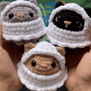 comprar amigurumi pronto gato fantasma pelúcia halloween