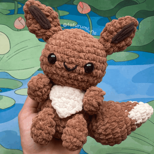comprar amigurumi pronto eevee pelúcia crochê pokémon