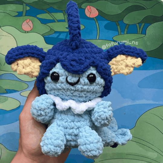 comprar amigurumi pronto vaporeon pelúcia crochê pokémon