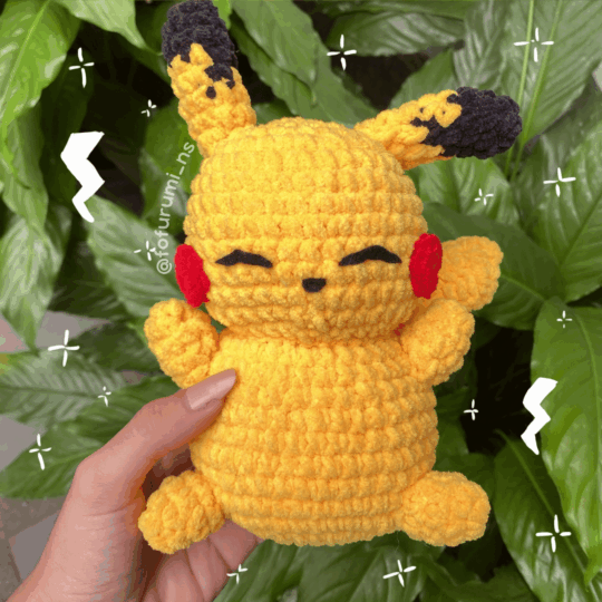 comprar amigurumi pronto pikachu pelúcia crochê pokémon